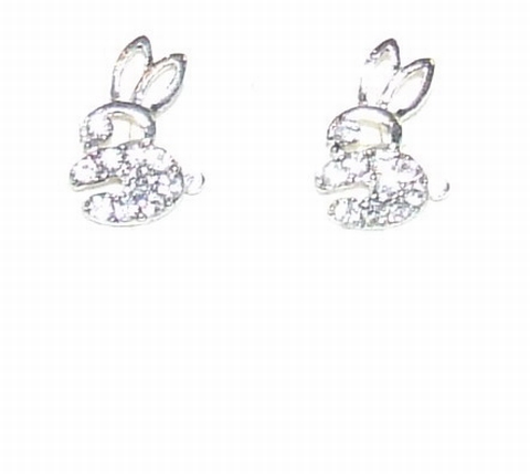 Oorbellen konijntjes met strass-steentjes