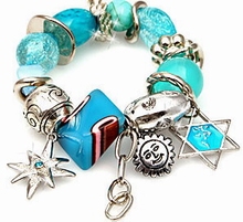 Armband turquoise 00312 |Trendy armband met bedels turquoise 
