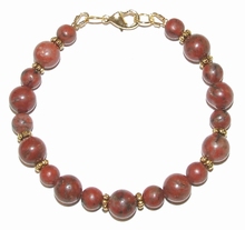 Armband Rode Jaspis 95161 | Armband natuursteen rood/bruin 